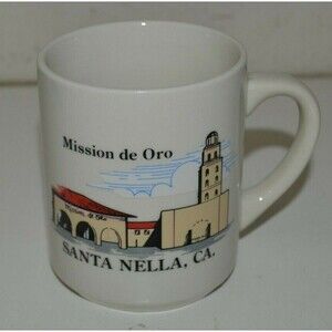 Vintage Mission De Oro SANTA NELLA CA Ceramic Coffee Mug Rare